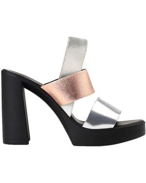 Pollini Sandals Textile Fibers, Elastic Fibers - Black