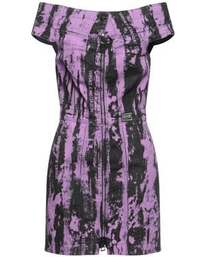 Versace Jeans Couture Mini Dress Cotton, Elastane - Purple