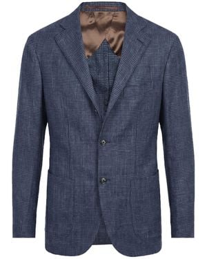 Barba Napoli Blazer Virgin Wool, Silk, Cashmere - Blue