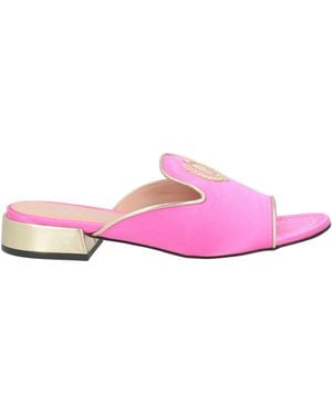 Pollini Fuchsia Sandals Textile Fibres - Pink