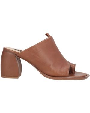 Malloni Thong Sandal Leather - Brown