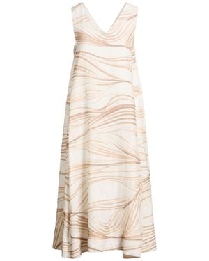 Peserico Easy Cream Midi Dress Linen - Natural