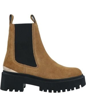 Maje Camel Ankle Boots Leather - Black