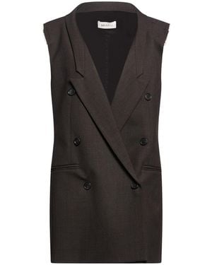 MEIMEIJ Dark Tailored Vest Polyester, Wool, Elastane - Black