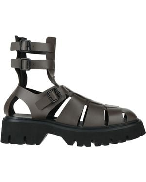 Giovanni Conti Taupe Sandals Calfskin - Black