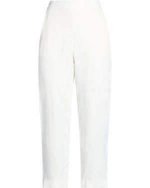 Piazza Sempione Trousers Viscose, Linen - White