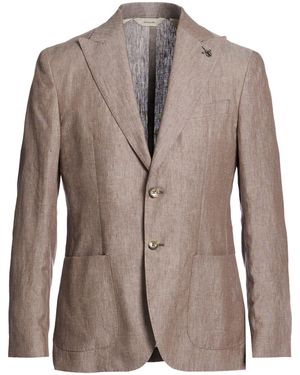 Paoloni Taupe Blazer Linen - Brown