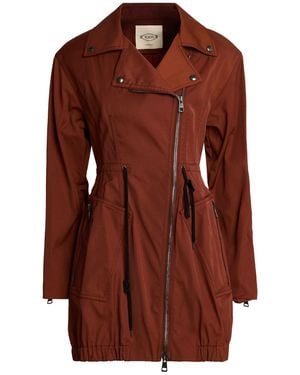 Tod's Overcoat & Trench Coat Polyester, Cotton, Cow Leather - Brown