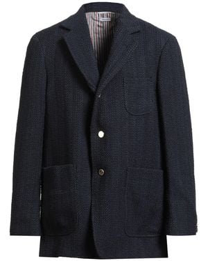 Thom Browne Blazer Cotton, Polyester, Polyamide, Wool, Textile Fibres - Blue