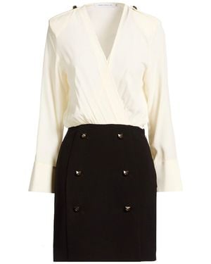 SIMONA CORSELLINI Cream Mini Dress Polyester, Elastane - White
