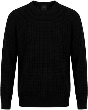 ARMANI EXCHANGE Sweater Acrylic, Cotton, Virgin Wool - Black