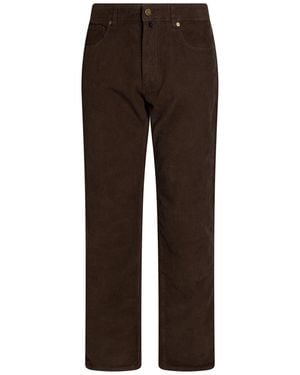 Incotex Dark Pants Cotton, Elastane - Brown