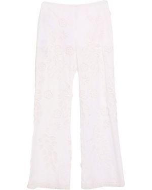Alberta Ferretti Trousers Polyester, Cotton - White