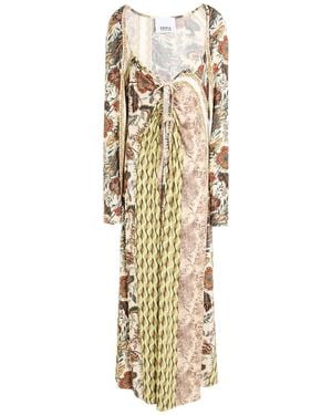 Erika Cavallini Semi Couture Ivory Maxi Dress Viscose, Elastane - Metallic