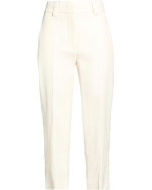 Brian Dales Ivory Trousers Linen, Silk - White