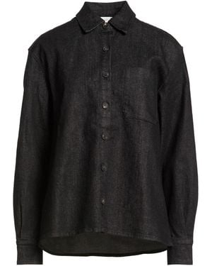 Crossley Charcoal Denim Shirt Cotton, Elastane - Black