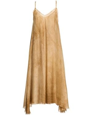 SANCTAMUERTE Sand Midi Dress Viscose - Natural