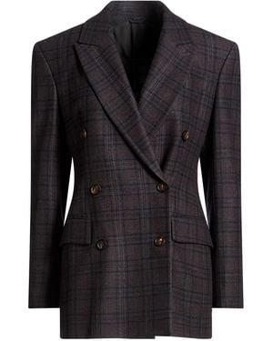Brunello Cucinelli Charcoal Blazer Virgin Wool, Elastane - Black