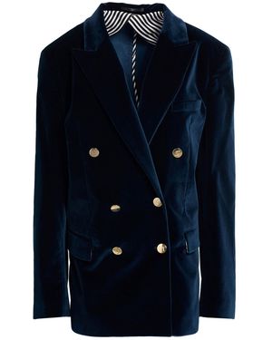 VI TO VI Blazer Cotton, Elastane - Blue
