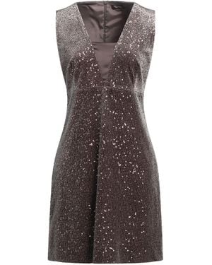 Peserico Taupe Mini Dress Polyester, Elastane, Silk - Brown