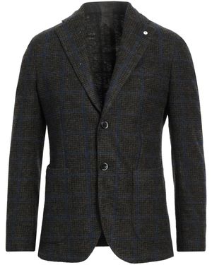 L.B.M. 1911 Charcoal Blazer Polyester, Wool - Black