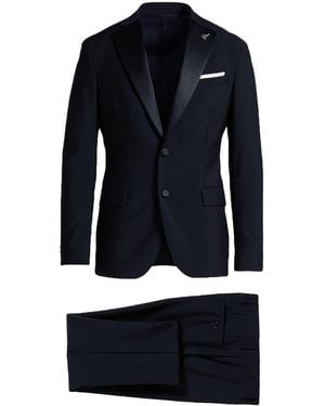 Paoloni Midnight Suit Wool, Mohair Wool - Blue