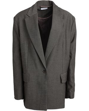 TOPSHOP Khaki Blazer Polyester, Viscose, Elastane - Gray