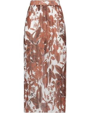 Gran Sasso Tan Midi Skirt Polyester - Brown