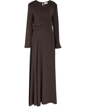 P.A.R.O.S.H. Chocolate Maxi Dress Polyester - Brown
