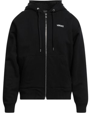 Versace Logo-Print Zip-Up Hoodie - Black