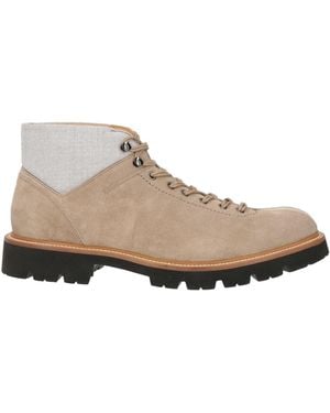 Eleventy Ankle Boots Leather, Textile Fibers - Natural