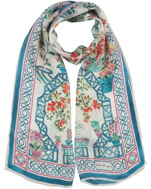 Ferragamo Scarf Silk - Blue