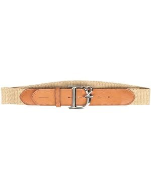 DSquared² Belt Natural Raffia, Cow Leather - White