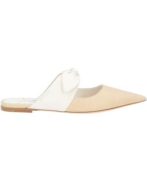 Jimmy Choo Sand Mules & Clogs Leather, Natural Raffia - White
