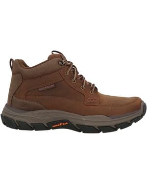 Skechers Ankle Boots Leather, Textile Fibers - Brown