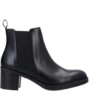 Frau Ankle Boots Soft Leather, Textile Fibers - Black