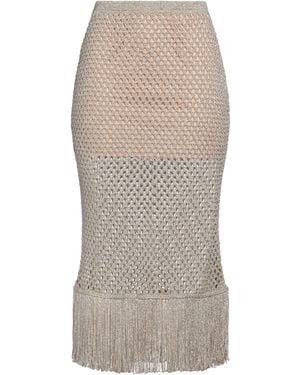SIMONA CORSELLINI Midi Skirt Viscose, Polyamide, Metallic Fibre - Natural