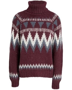 Eleventy Plum Turtleneck Alpaca Wool, Wool, Polyamide, Polyester - Red