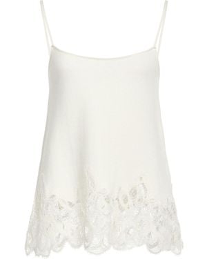 Fabiana Filippi Cream Top Virgin Wool, Silk, Cashmere, Cotton, Polyester - White