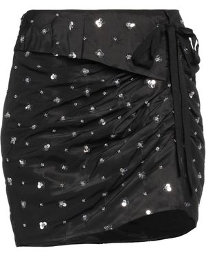 Self-Portrait Geometric-print Asymmetric Midi Skirt - Black