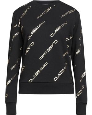 Roberto Cavalli Logo Crewneck Sweatshirt - Black