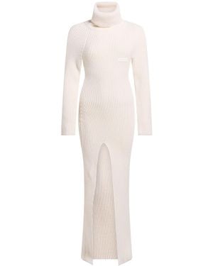 Gcds Maxi Dress Acrylic, Wool - White