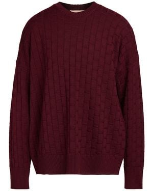 Plan C Burgundy Sweater Merino Wool - Red