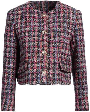 Sandro Cropped Bouclé-tweed Jacket - Purple