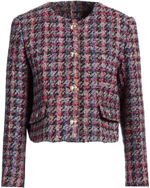 Sandro Cropped Bouclé-tweed Jacket - Purple