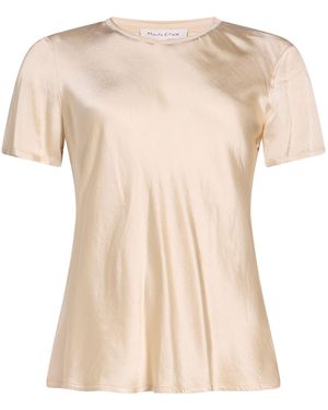 Manila Grace Ivory T-Shirt Viscose, Elastane - Natural