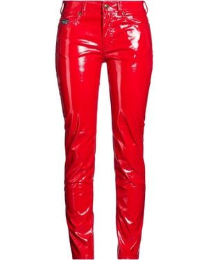 Versace Jeans Couture Trousers Polyester, Polyurethane Resin - Red