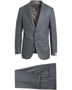 Caruso Charcoal Suit Wool - Grey