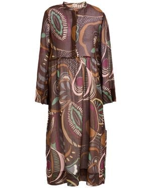 Massimo Alba Midi Dress Cotton, Silk - Brown
