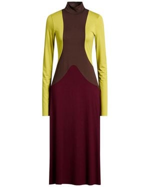 Maliparmi Chocolate Midi Dress Viscose, Elastane - Purple